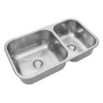 Pileta de Cocina R63/18 Doble Acero 304 bajo mesada Johnson