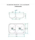 Pileta de Cocina R63/18 Doble Acero 304 bajo mesada Johnson - Imagen de 3